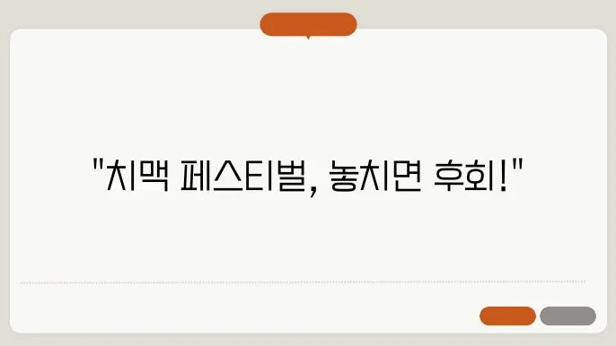 치맥페스티벌의 일정과 관람객 수