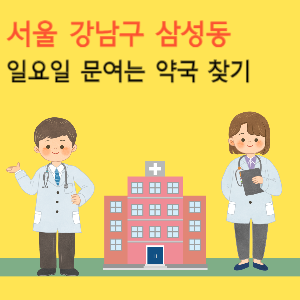 서울 강남구 삼성동 일요일 문여는 약국 찾기