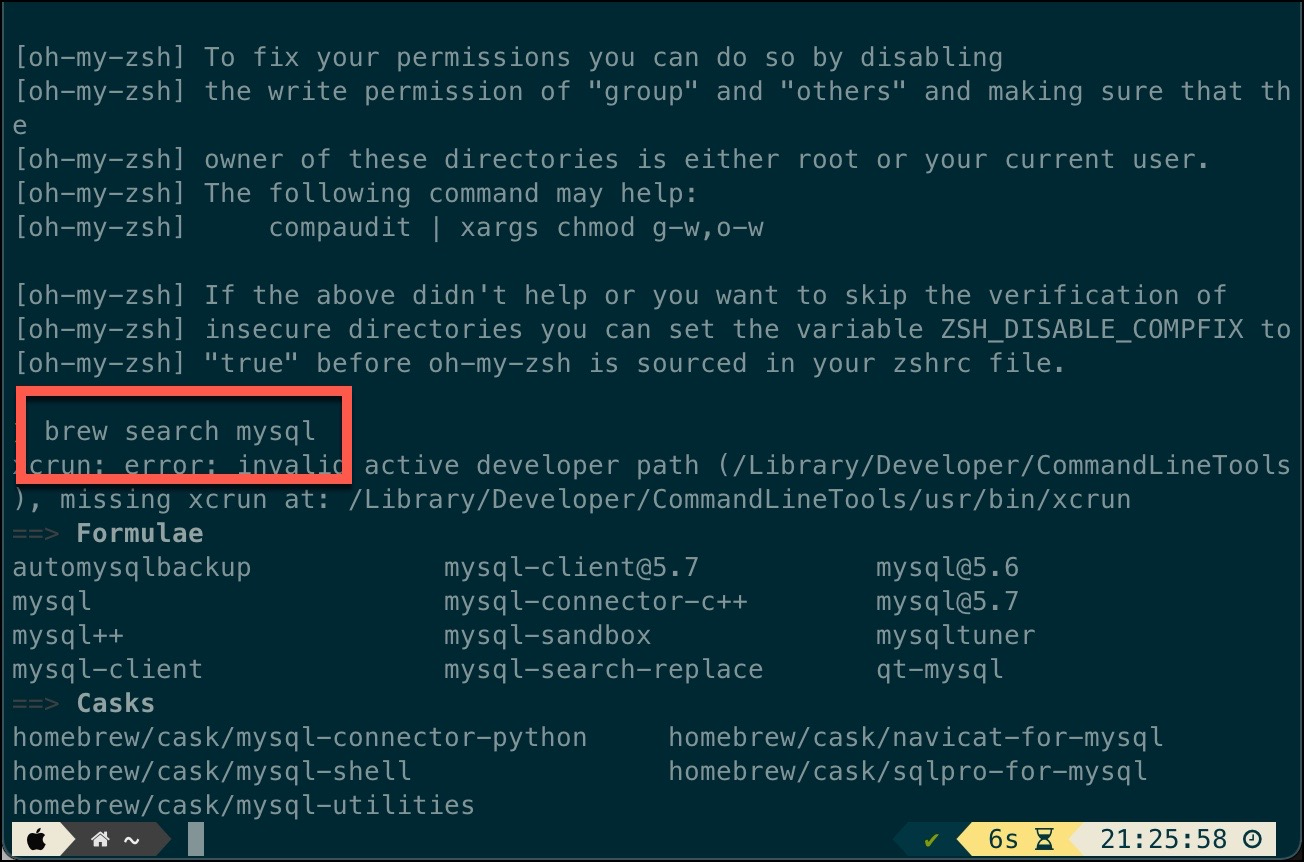  [맥북] MacOS 터미널에서 mysql 설치방법