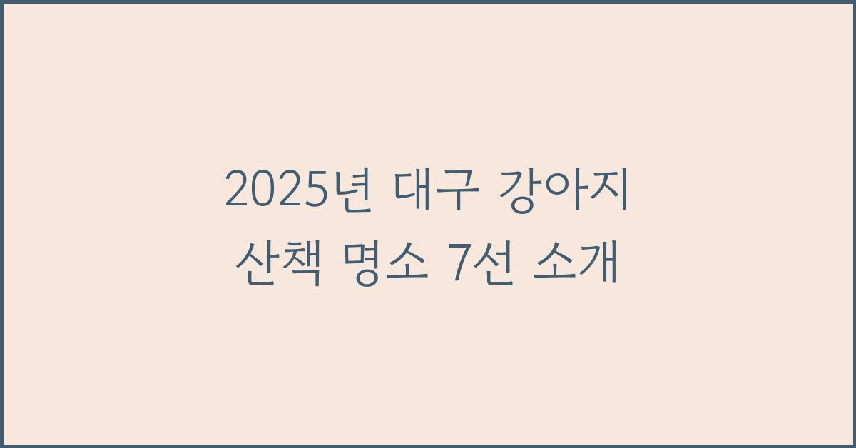 2025년 대구 강아지 산책