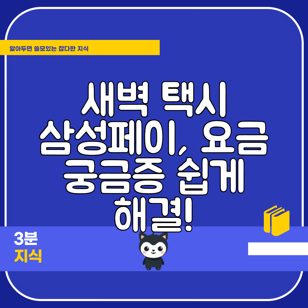 새벽 택시 삼성페이, 요금 궁금증 쉽게 해결!