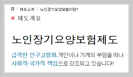 노인장기요양보험제도