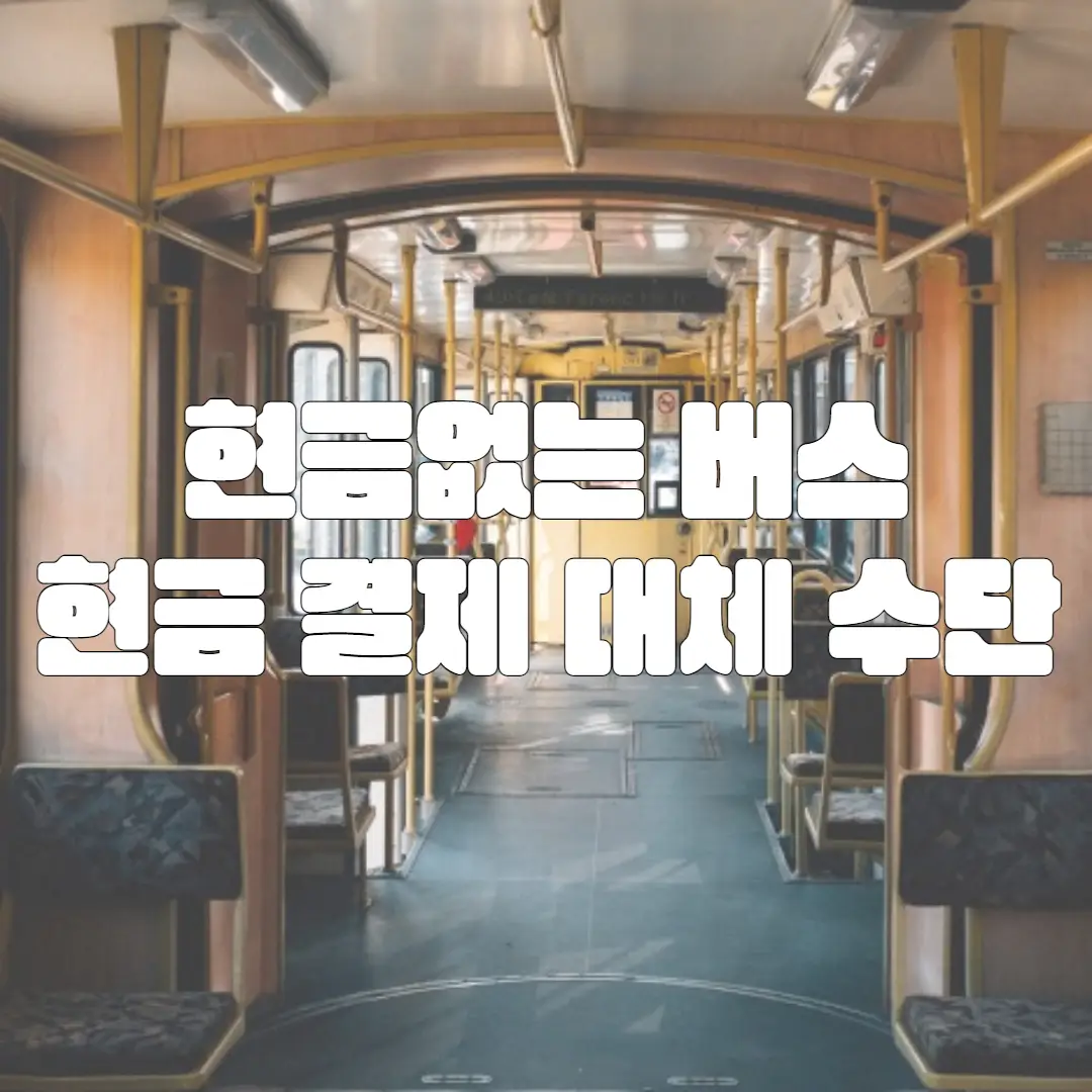 현금없는 버스 탑승시 결제 대체수단