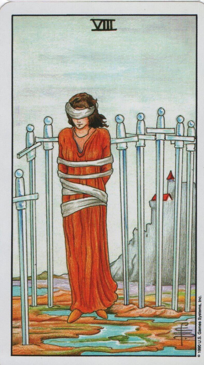  [타로 마이너카드]Eight of Swords 소드 8 카드 정방향/ 역방향 뜻, 의미, 상징