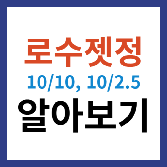 로수젯정 1010, 102.5 와 부작용 알아보기