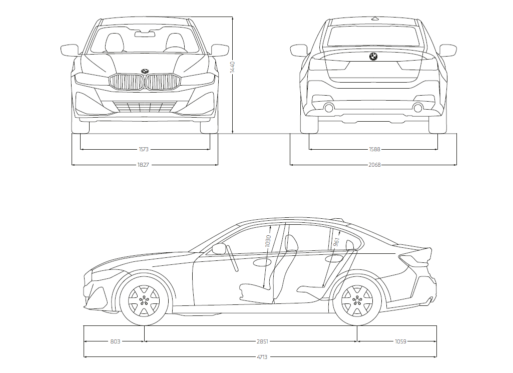 BMW 3시리즈 크기 제원표