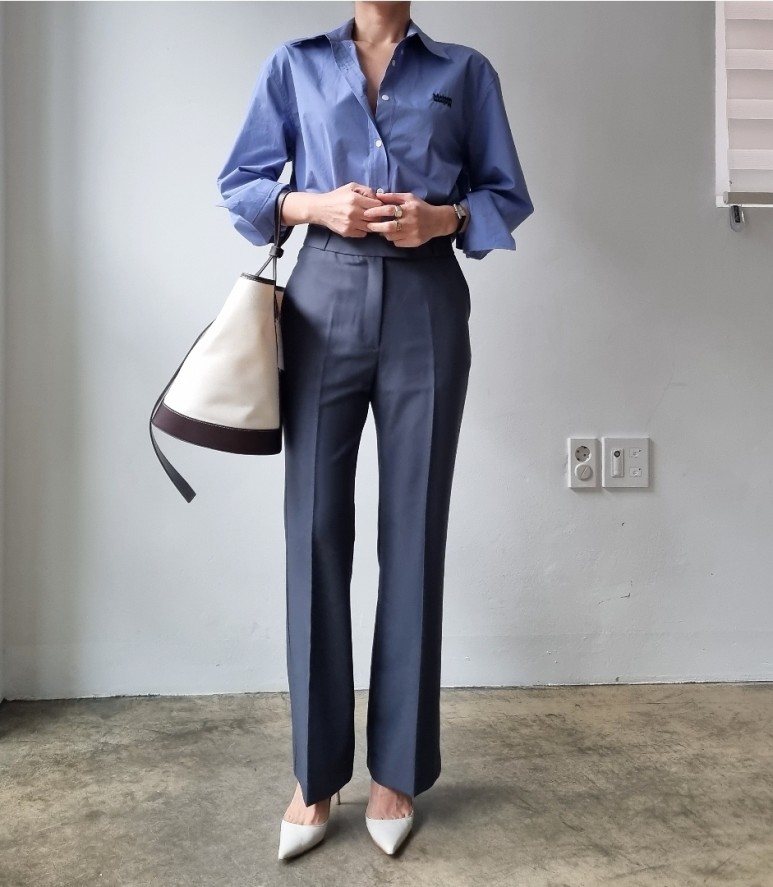 색상 배색 품절상품과 배송지연안내 - 메종셔츠 ( 블루색상 12