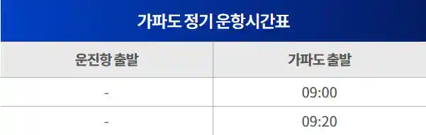 운진항 가파도 배시간표
