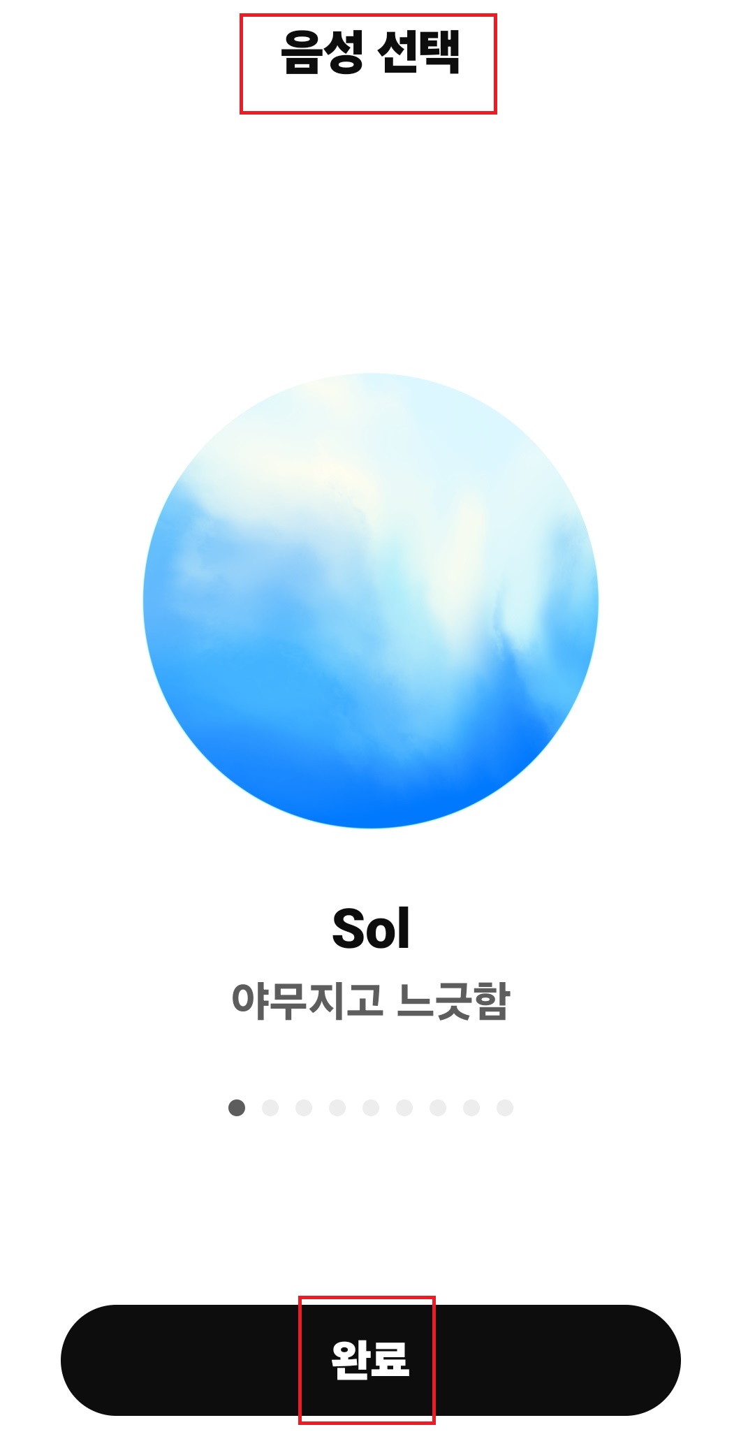 음성 선택