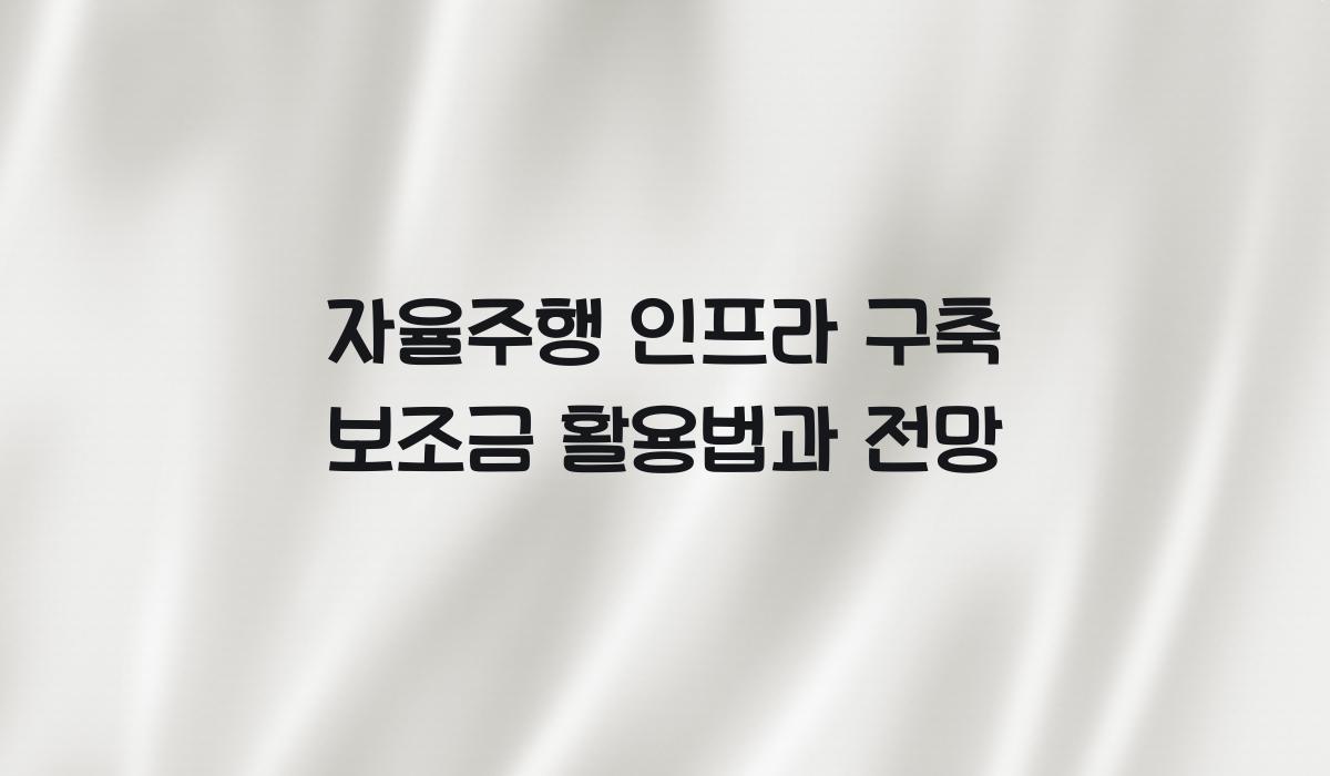 자율주행 인프라 구축 보조금