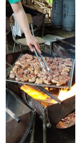 참나무장작오리구이