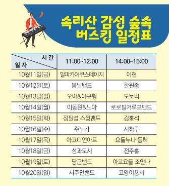 속리산 감성 숲속 버스킹 일정