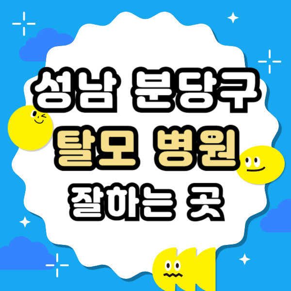 성남 분당구 탈모 전문 병원 두피 탈모관리 잘하는 곳 추천 List