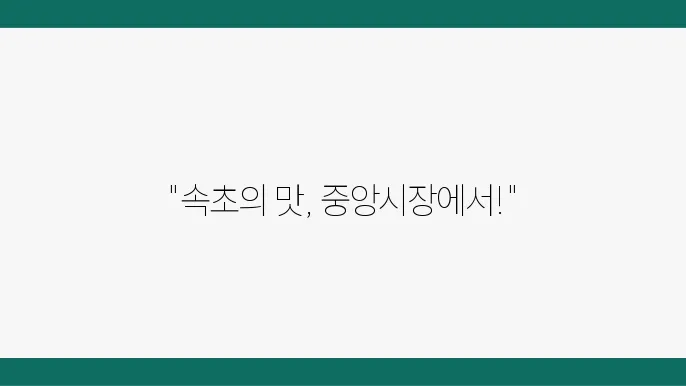 속초중앙시장 맛집 추천 및 방문 정보