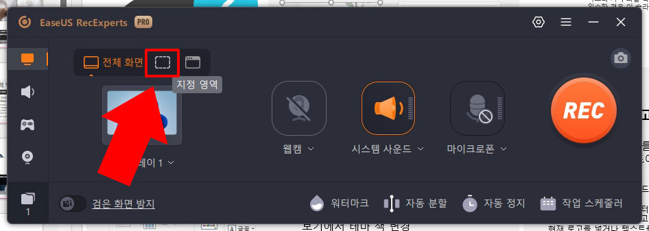 지정 영역 녹화