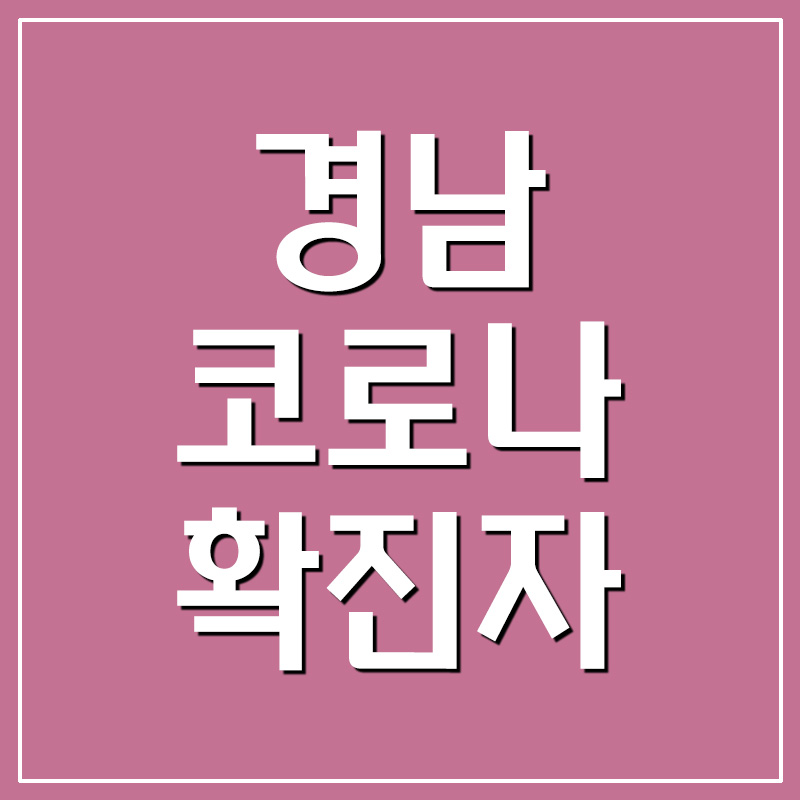  경남 코로나 확진자 현황 및 동선