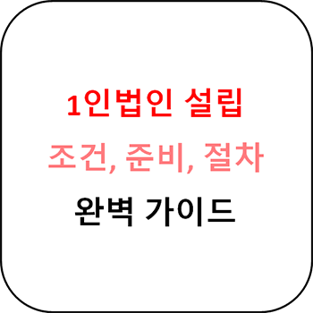  1인 법인 설립 완벽 가이드