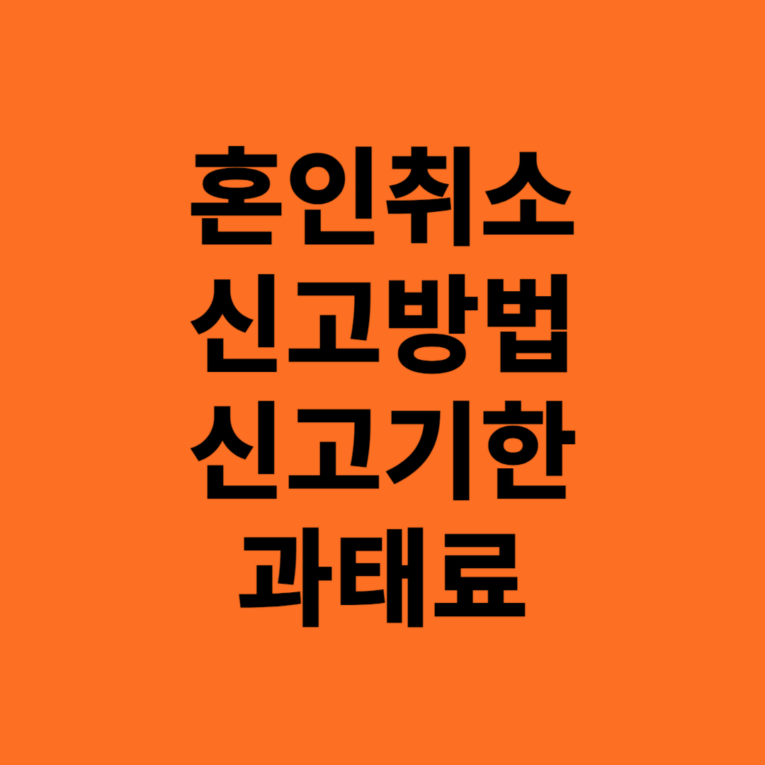 혼인취소 신고방법 신고기한 과태료