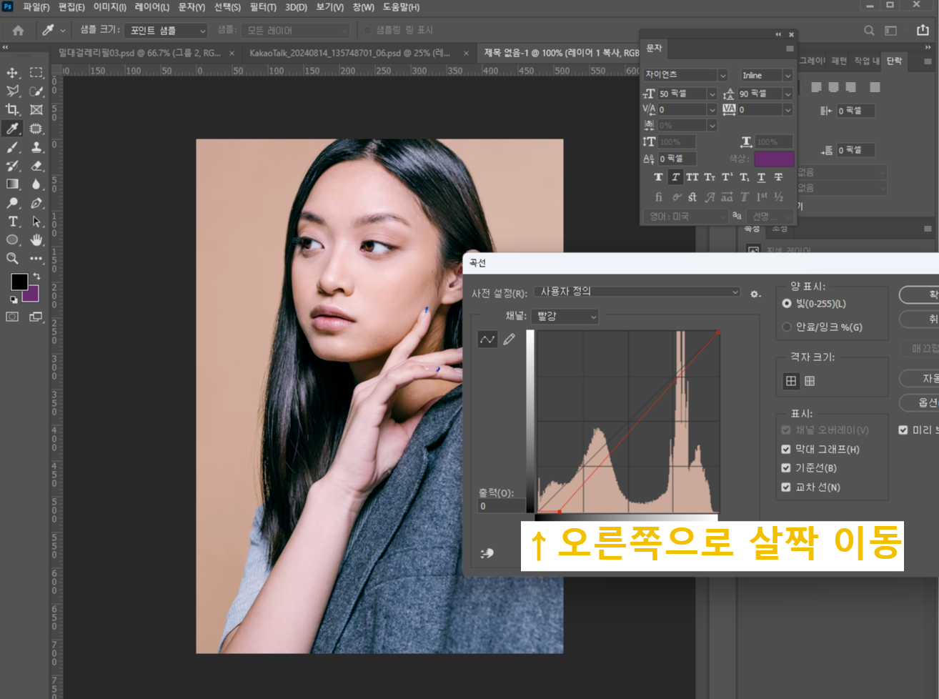 포토샵 곡선으로 밝고 생기있는 피부색 보정하기 08
