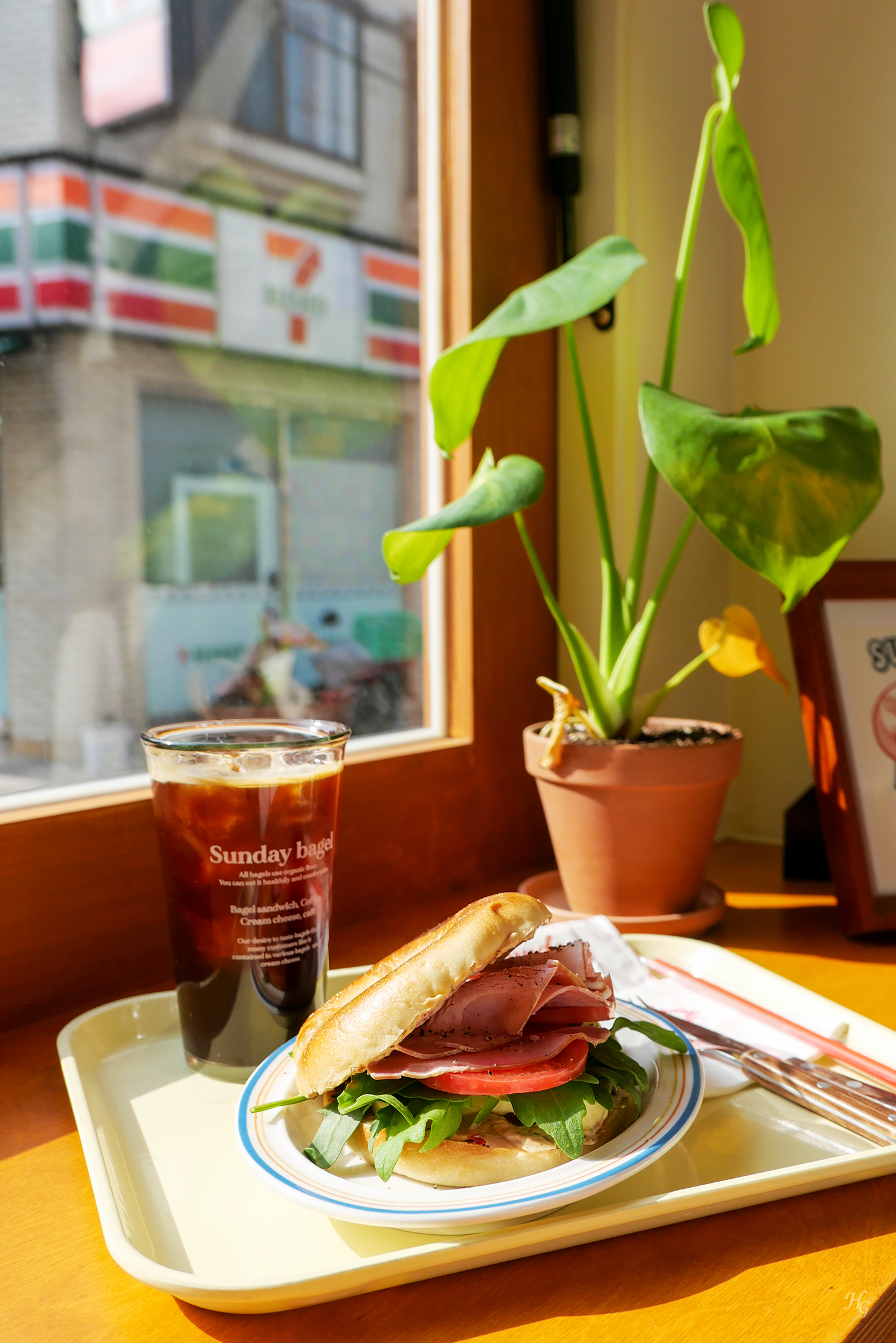 수유 디저트 맛집 선데이 베이글 Sunday Bagel 치폴레 잠봉 샌드위치 올리브 아메리카노