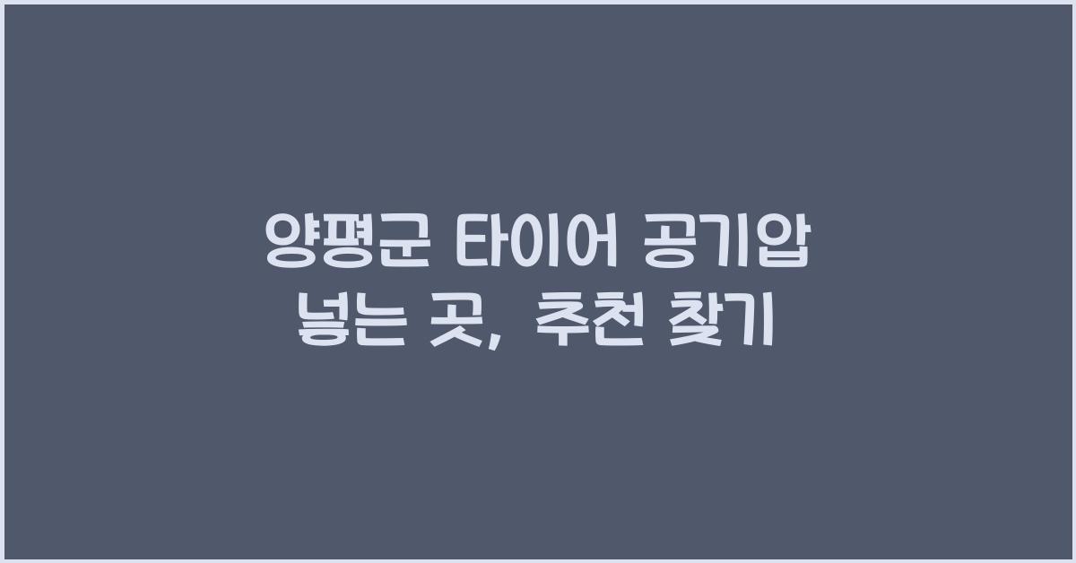 양평군 타이어 공기압 넣는 곳