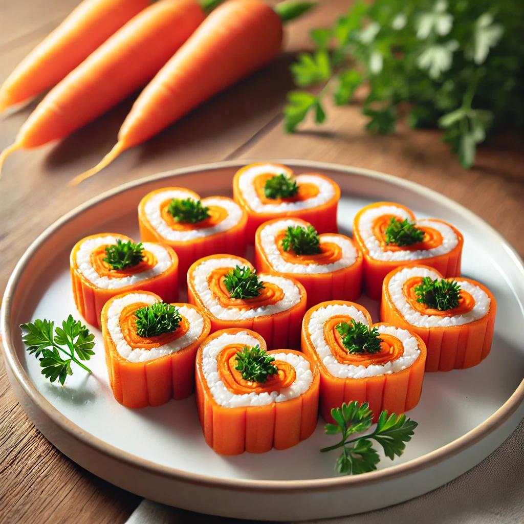하트 당근김밥 만들기~! 당근라페 이용 레시피