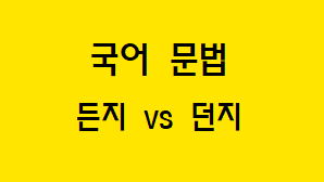  [혼동하기 쉬운 말] 든지 VS 던지