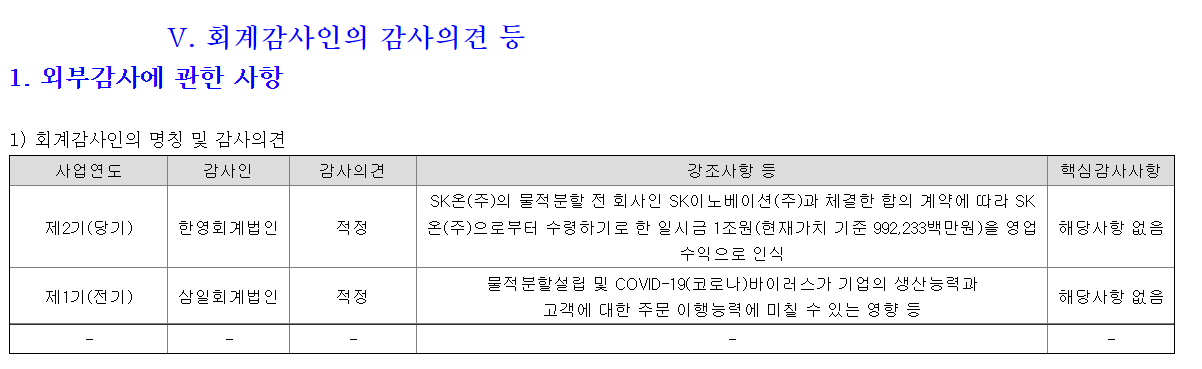 LG에너지솔루션 외부감사 관한 사항 (전자공시시스템)