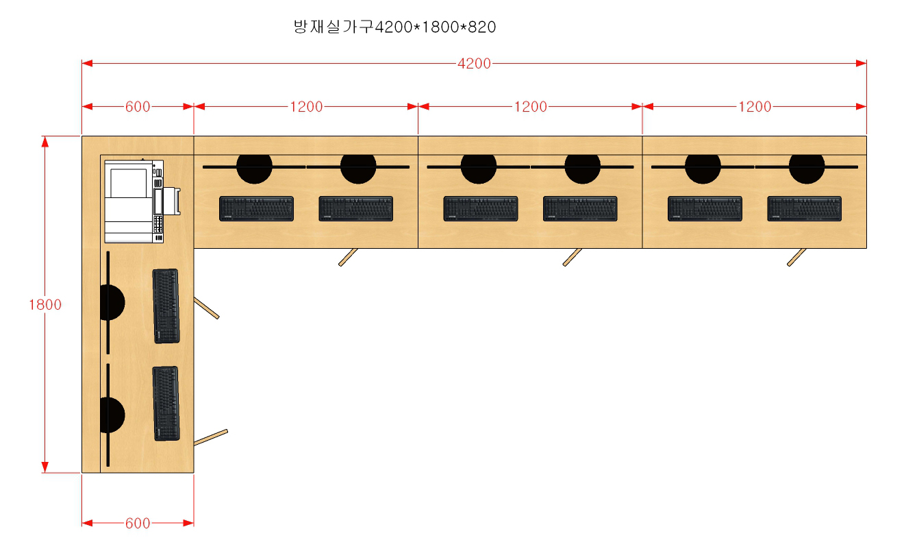 방재실 가구 4200-1800-820, 상황실 가구, 경호실 가구, 광교 오피스텔 5