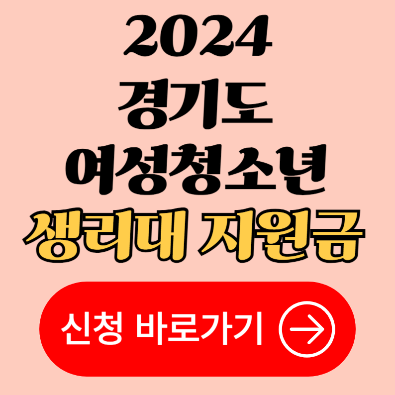 2024 경기도 여성청소년 생리대 지원금 바우처 2차 지원대상 신청방법 사용처 바로가기