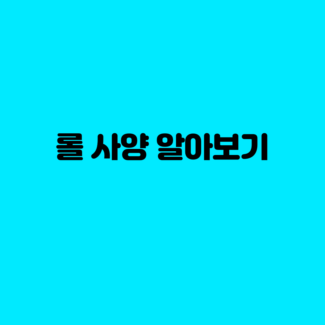  롤 사양 알아보기