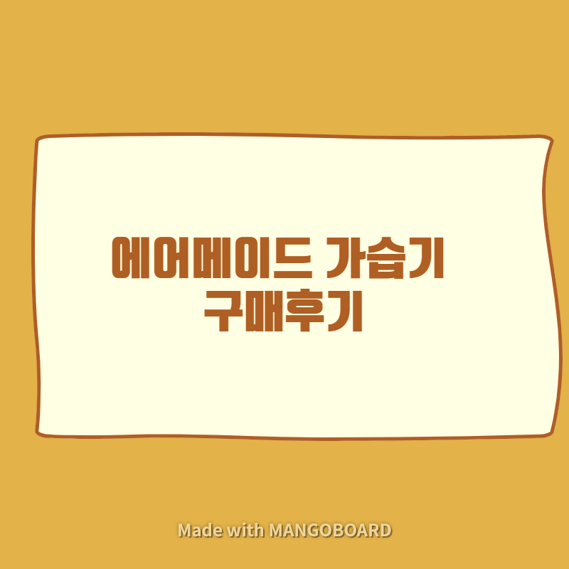  에어메이드 가습기 구매 후기