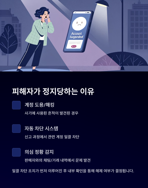 피해자가 정지당하는 이유