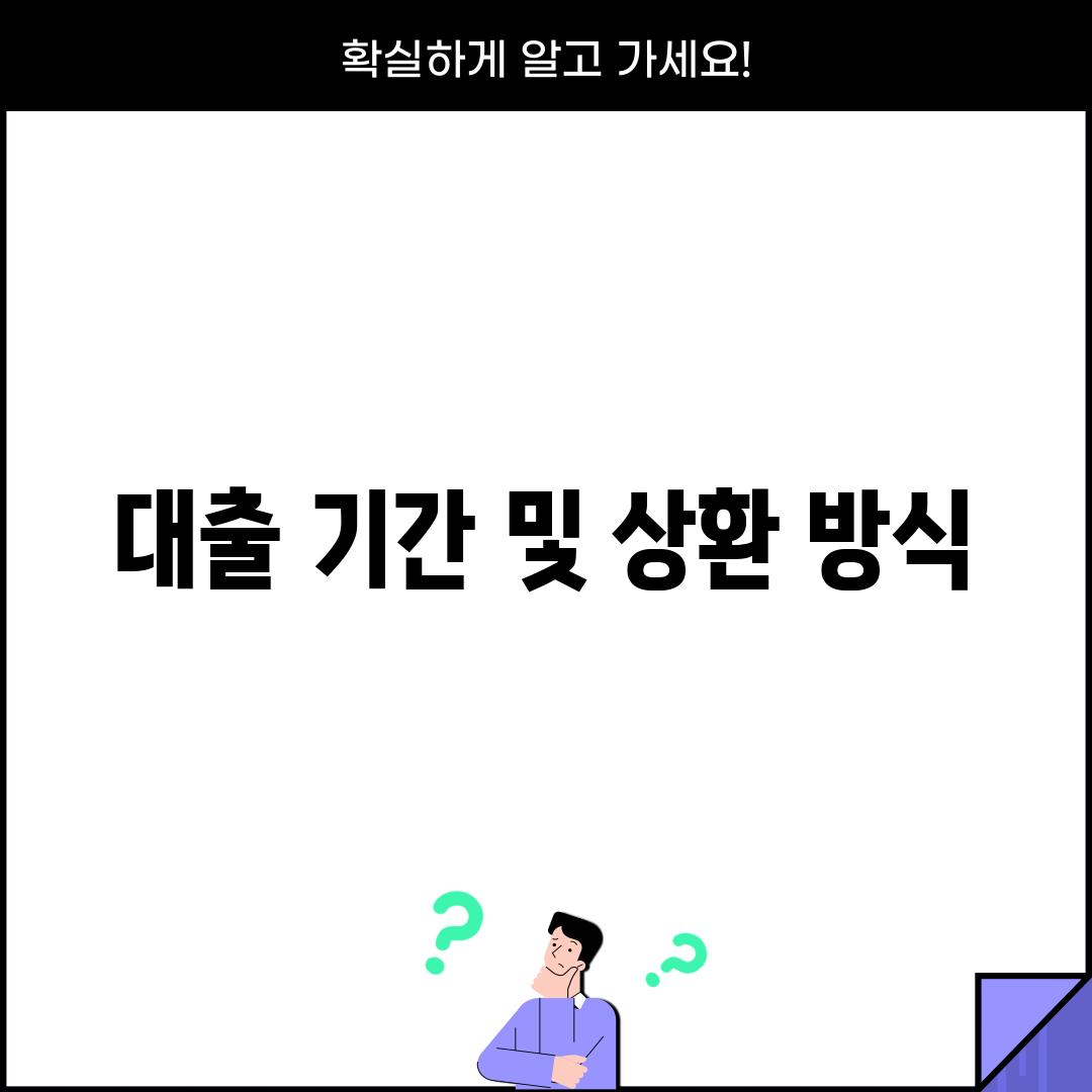 대출 기간 및 상환 방식