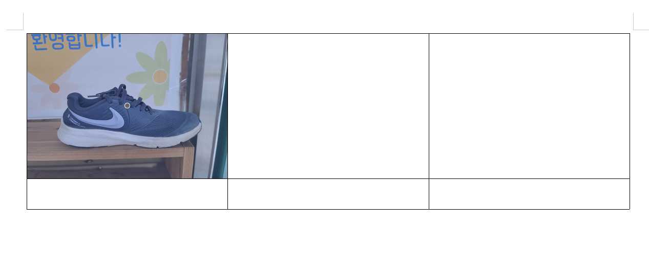 표 안에 사진 넣기가 완성된 모습