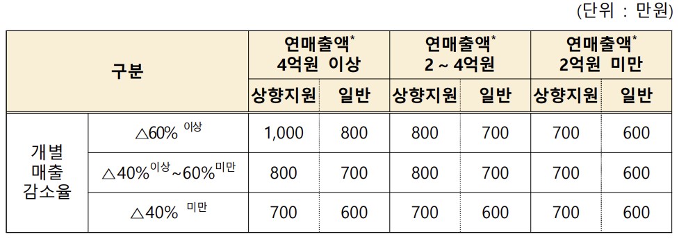 소상공인 손실보전금 지급액