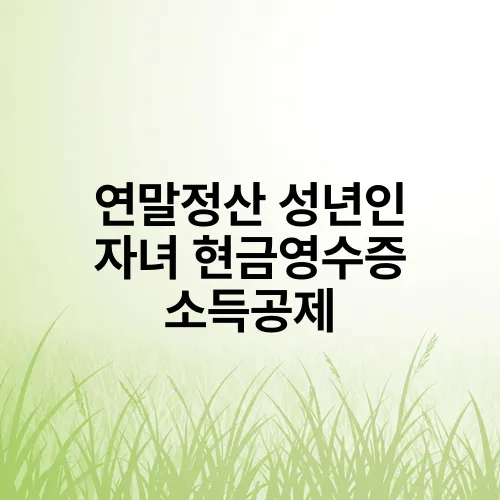 연말정산 성년인 자녀 현금영수증 소득공제