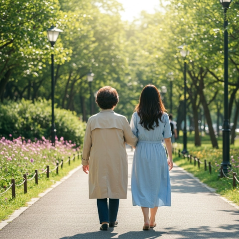 부모님과 함께 산책하며 무릎 건강 체크해보세요