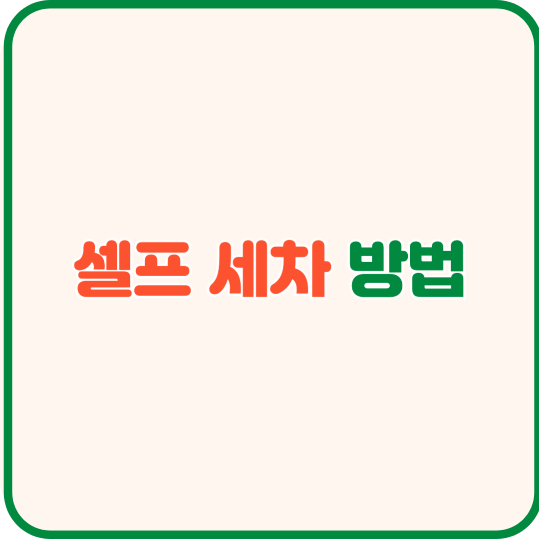 셀프세차 방법