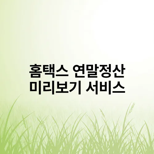 홈택스 연말정산 미리보기 서비스