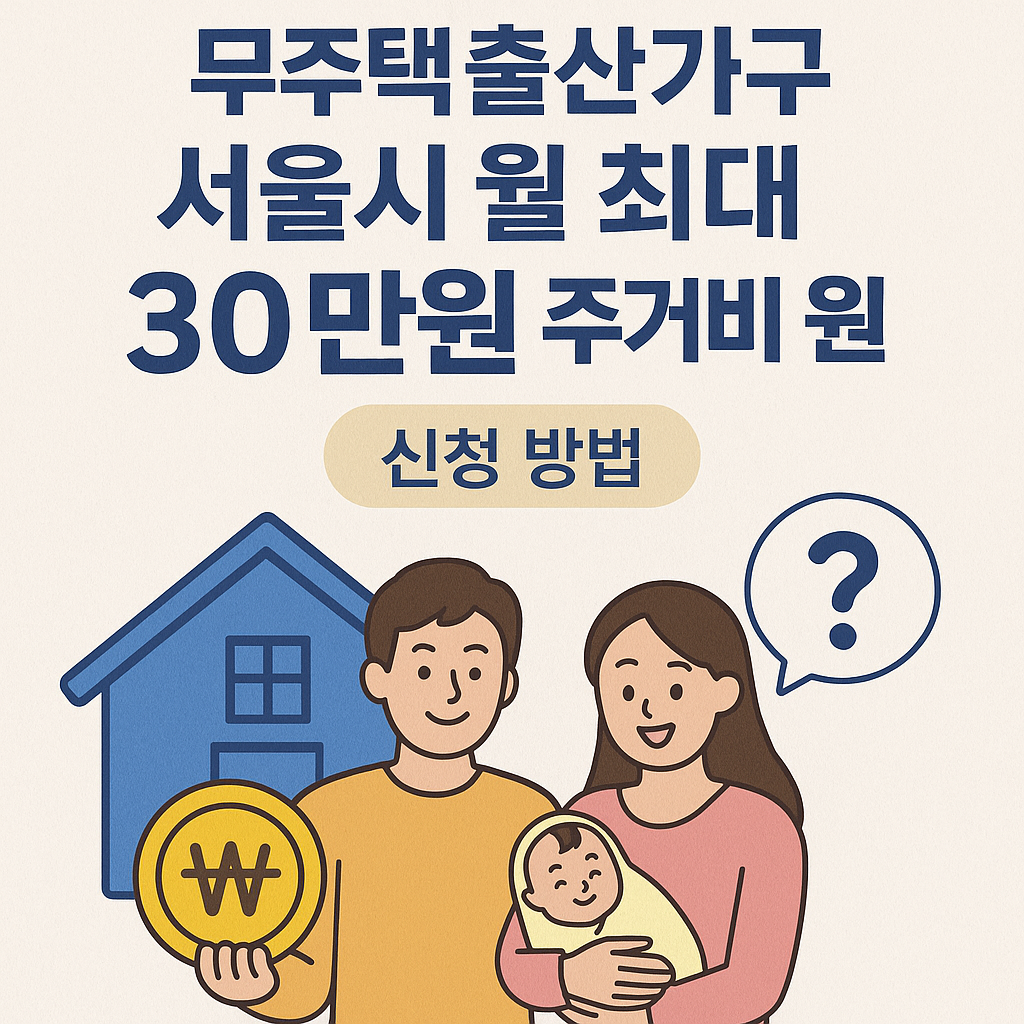 무주택 출산가구, 서울시 월 최대 30만원 주거비 지원 신청 방법