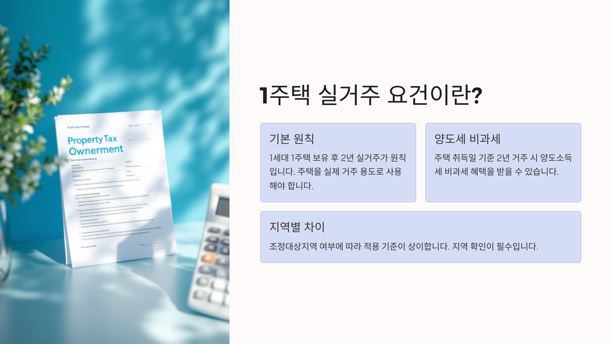 1주택 실거주 요건이란?