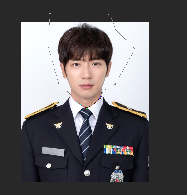 포토샵 증명사진 경찰제복 유니폼 합성하기 03
