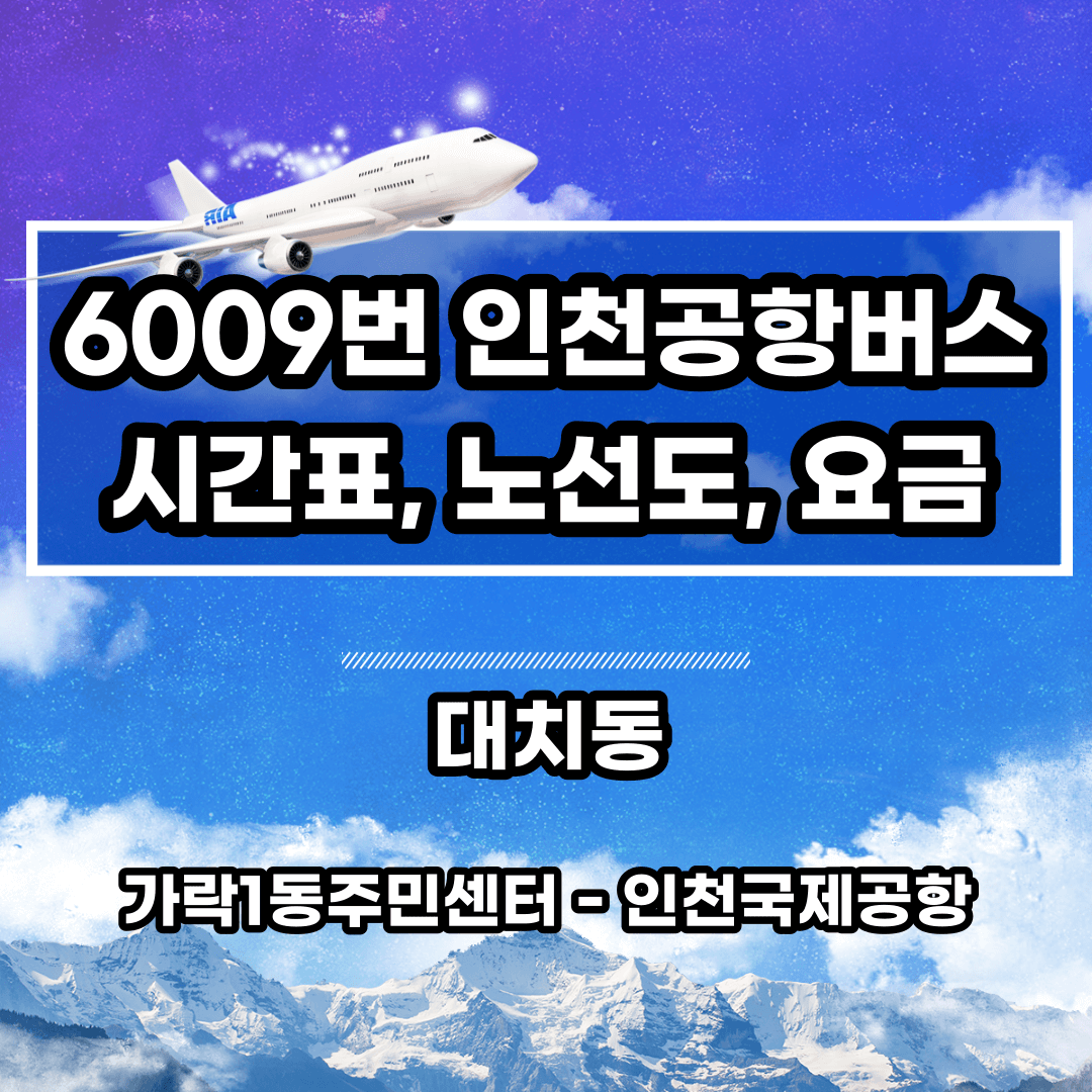 6009공항버스시간표-대치동-가락1동주민센터-헬리오시티-6009번공항버스시간표-송파-대치-강남-논현-신사-인천공항버스-노선도