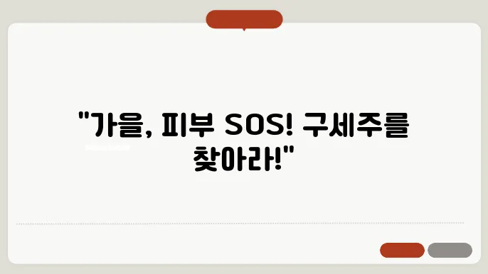 가을철 피부 건조 해결법