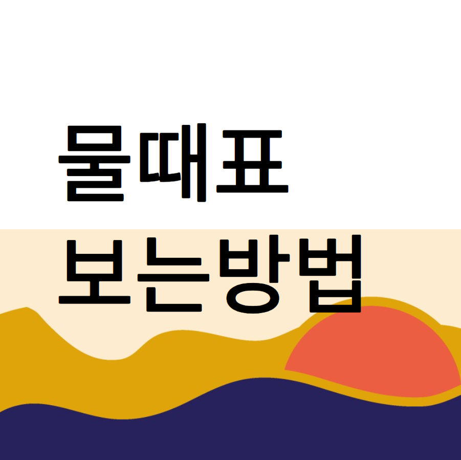  물때표 보는방법 (물때 시간표)