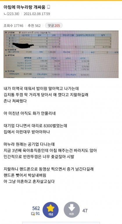 연봉 8300의 결혼생활