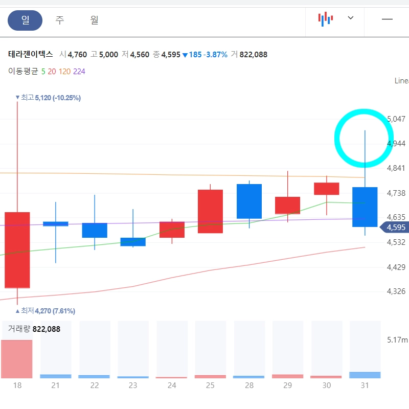 테라젠이텍스-8월-31일-종가
