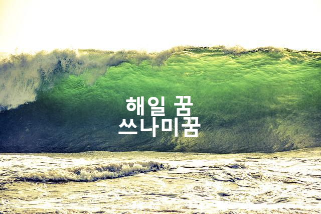  해일의 꿈 점! 해일의 꿈이 가져오는 뜻