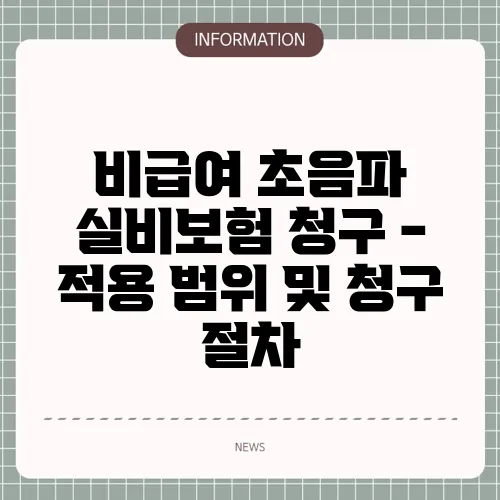 비급여 초음파 실비보험 청구 - 적용 범위 및 청구 절차